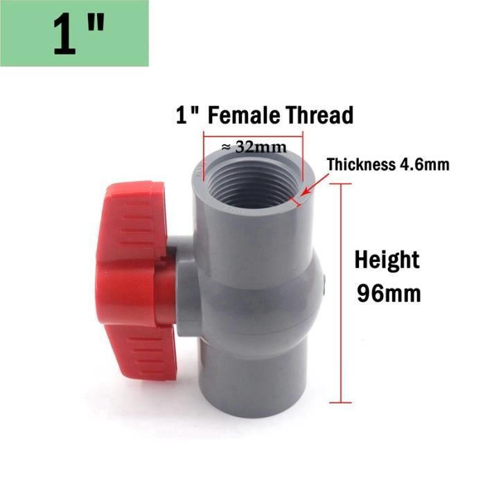 Robinet à Bille PVC 20mm - 2 Pièces - 90° - Pour Irrigation Et Piscines