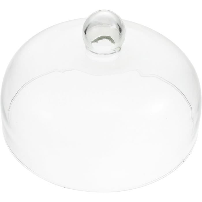 Cloche pâtisserie rond 2 vintage en verre et manguier | À Contre Sens