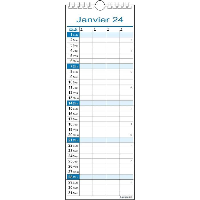 Calendrier Mural Hebdomadaire 2026 - Format A4 (21x29,7 Cm) - 1 Semaine Par Page, 5 Colonnes - Vacances UK Et Irlande