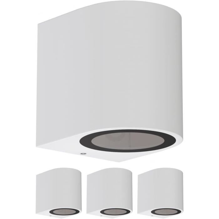 ALSE Set 2 Applique Da Esterno Angolari Bianco Opaco IP54 Con Attacco GU10 - Luce Led Orientabile Verso Il Basso