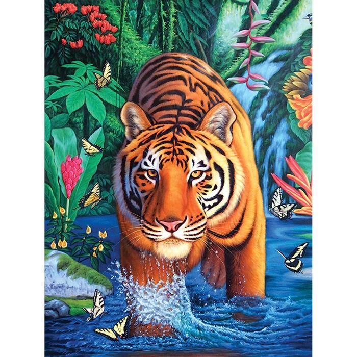 CEOVR Diamond Painting Kit Tigre,30x40 cm DIY Pittura Diamante Kits,Mosaico Diamanti Painting per Decorazioni Casa,Bestia in Grotta