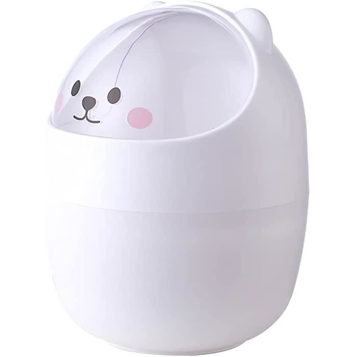 Poubelle Bureau Dinosaure Mignon Asixxsix - Mini Corbeille Avec Couvercle - Plastique Antidérapant - Déco