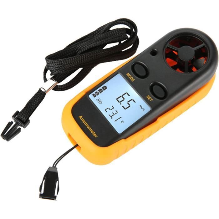 Anémomètre Numérique Portable - Mesure Vitesse Du Vent Et Température - Écran LCD - Pour Météo, Sport, Loisirs