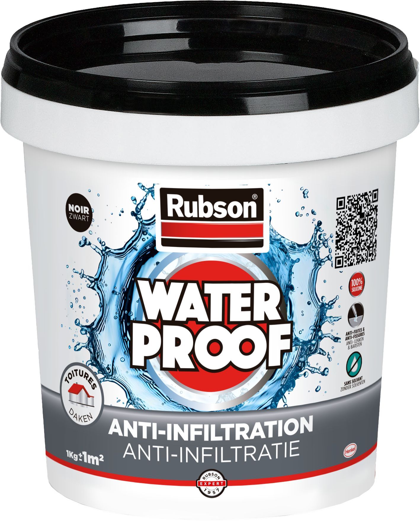 RUBSON Anti-infiltrations Toutes Toitures Noir 1kg