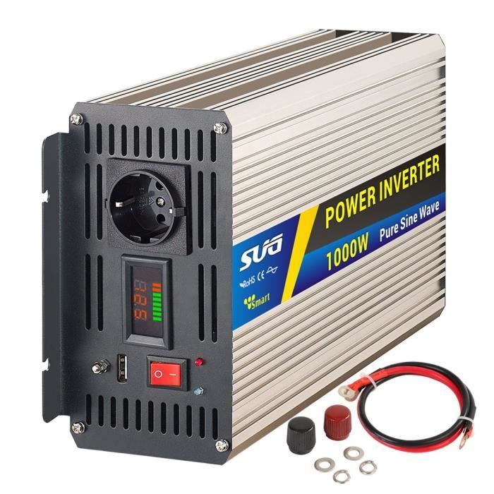 CARRYBATT 3000W Convertisseur Pur Sinus 12V 220V 230V Onduleur Onde Sinusoïdale