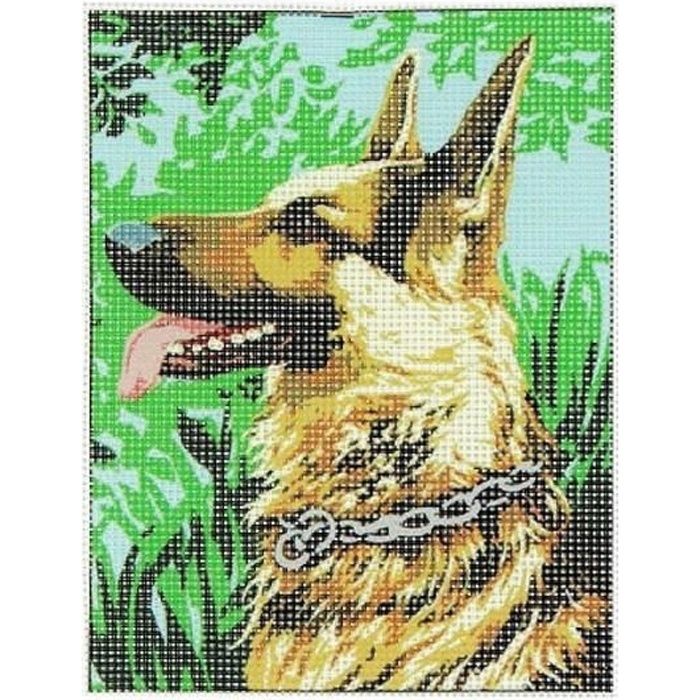 Kit complet canevas 15 x 20 cm motif chien berger allemand