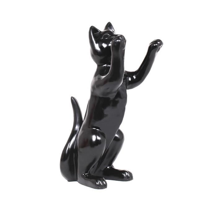 Statue En Resine Chat Noir 55 Cm Cdiscount Maison