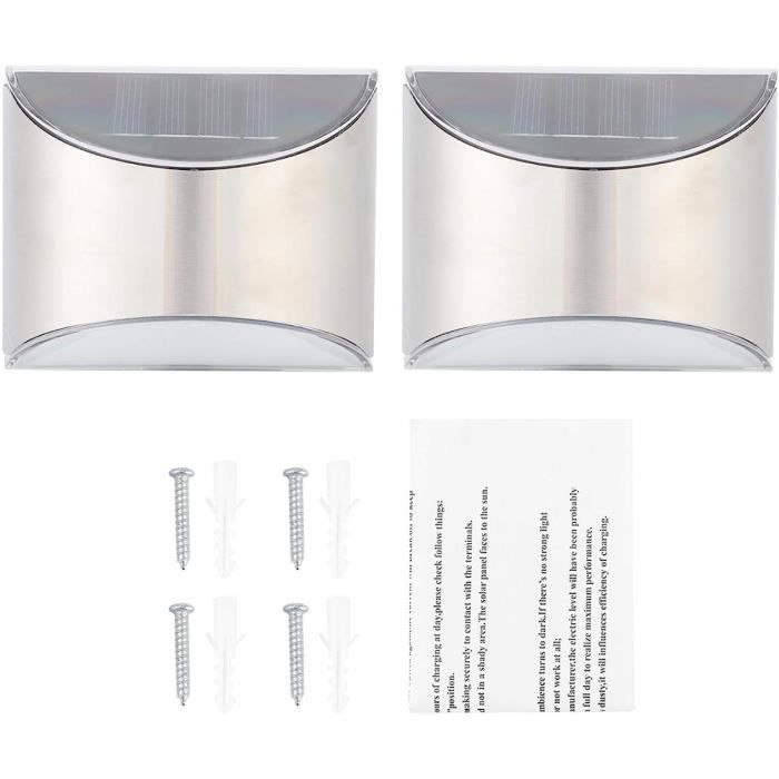 Lot De 2 Lampes Solaires D'extérieur à LED, éclairage De Clôture