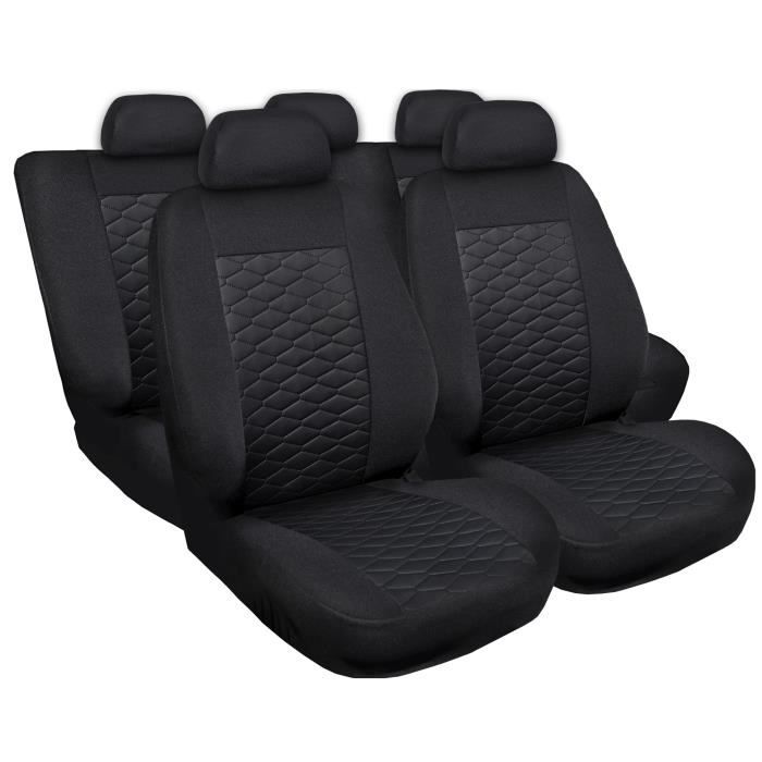 Housses De Siège Avant Pour Renault Kangoo I, II, III (1997-...) - 2 Housses + 2 Housses D'appui-tête - Cuir Artificiel, Rembourrage 3 Mm - Compatible Airbags
