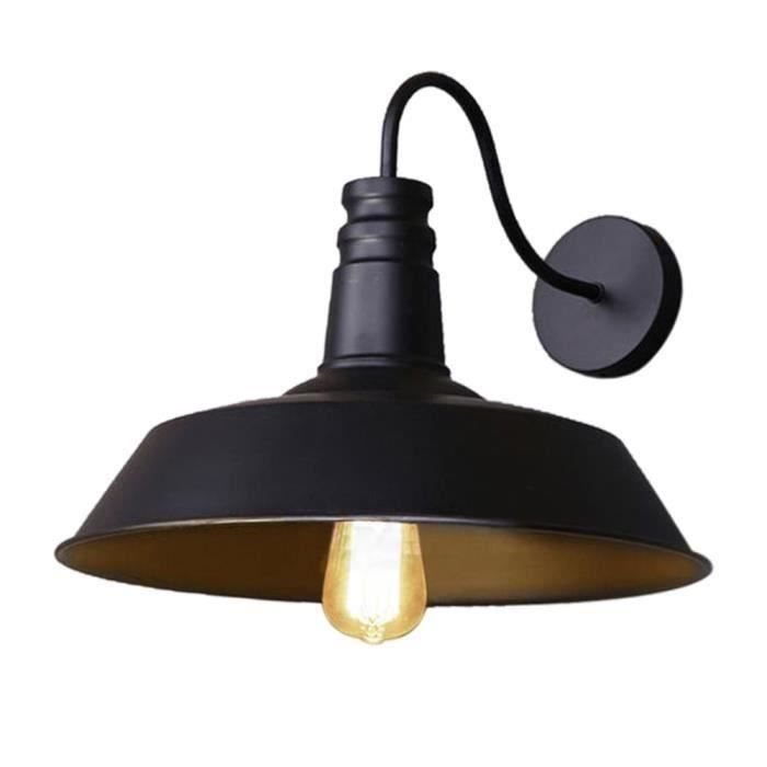 E27 Applique Lampe Noir SODIAL Retro Industriel Edison Simplicite Applique Lampe Murale Antique avec Abat-jour de Parapluie en Metal R