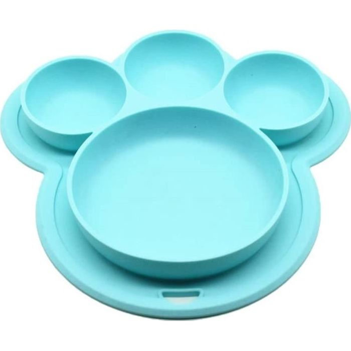 Assiette plastique creuse Vaiana bleu repas enfant 