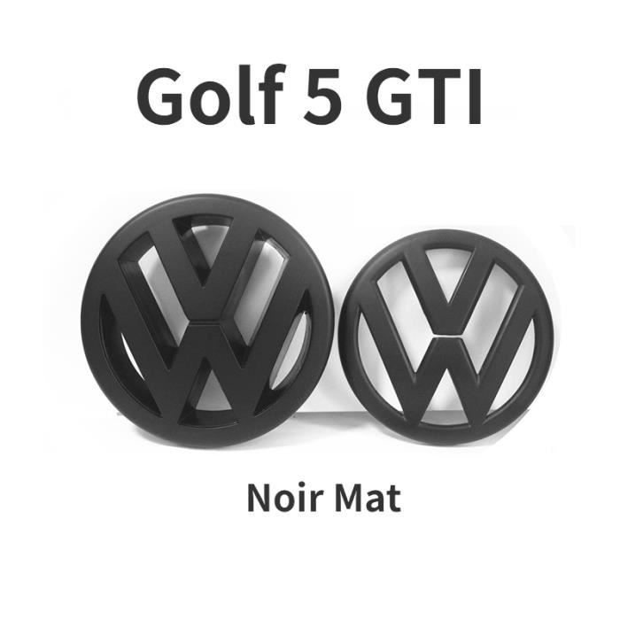 2pcs Insigne logo emblème avant grill -arrière coffre Noir mat pour Volkswagen VW golf 5 GTI