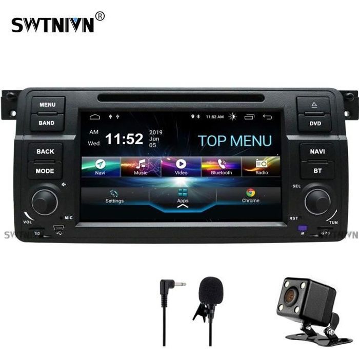 SWTNVIN Android 9 Autoradio stéréo pour BMW E46 Lecteur DVD Radio 7\