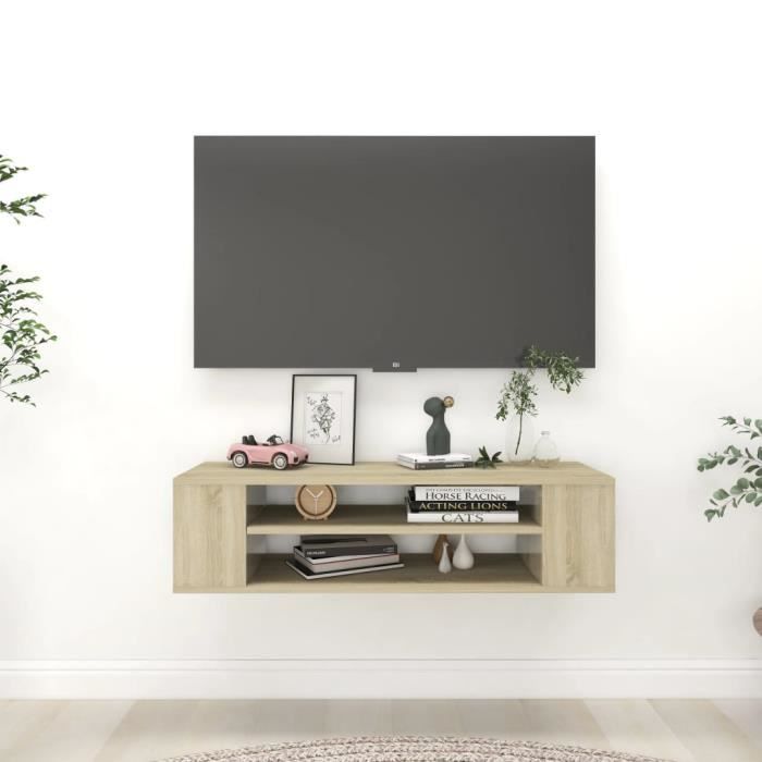 Bonne qualité® Meuble TV Conception-Buffet TV suspendu Chêne sonoma 100x30x26 5 cm Aggloméré 752267