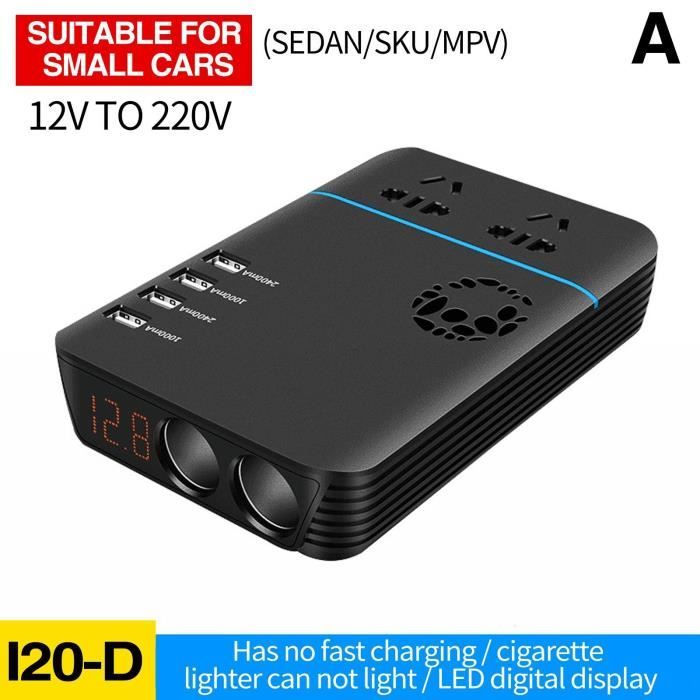 Convertisseur De Puissance Universel Pour Voiture - Onduleur 4 Ports - Neuf