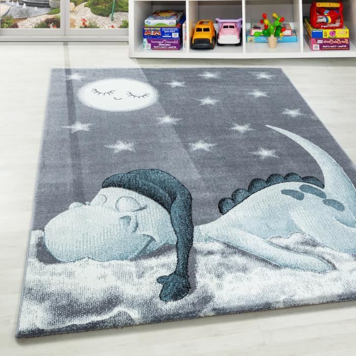 Tapis De Sieste Pottery Barn Kids - Mackenzie Blue Multi Dino - 21x51 Pouces - Neuf