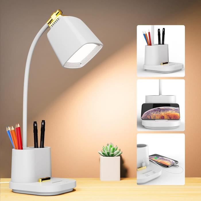 Lampe de Bureau LED Tactile,Lampe de Table de Chargement USB,Lampe