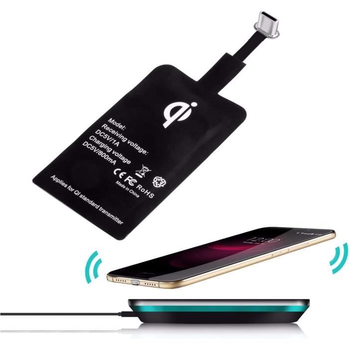 Chargeur USB Type C Qi Compatible Avec Oukitel C35 / C36 | Récepteur Sans Fil à Induction | Récepteur