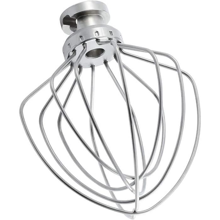 K45WW Fouet à 6 fils en acier inoxydable pour batteur KitchenAid à tête inclinable de 4,5 et 5