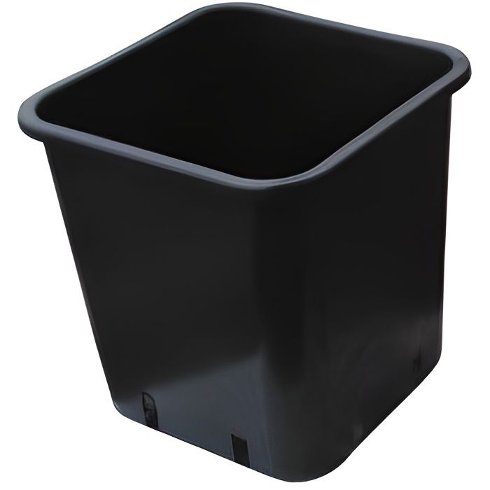 Pot carré noir - CIS - 24x24x28.3cm - 11L - Plastique