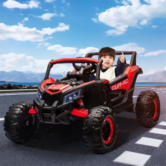 Camion électrique 24v Avec Remorque FINOOS Camion électrique Enfant Scania 12V - Télécommande Parentale, Blanc, Pour 1-5 Ans Camion Pompier électrique Enfant