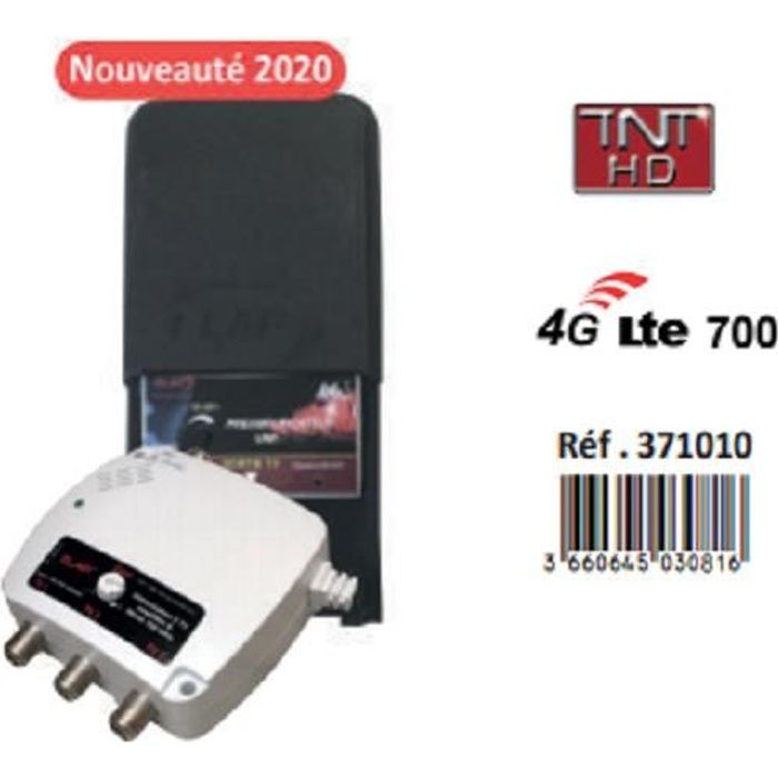 Kit Préamplificateur UHF Optex 010053 - Réglable, étanche, 20-38dB, 220V, Bande 470-790 MHz