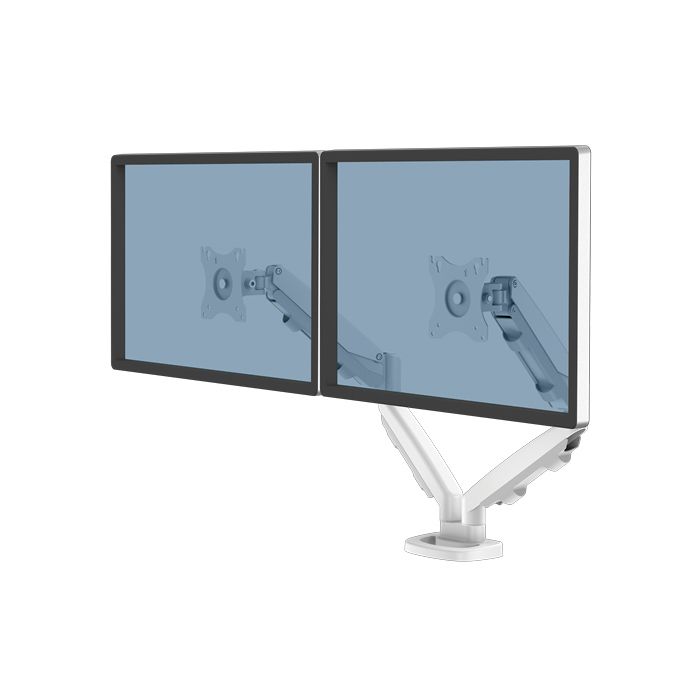 Bras support écrans double – Eppa – Blanc – Double écran – Support ajustable – Design moderne