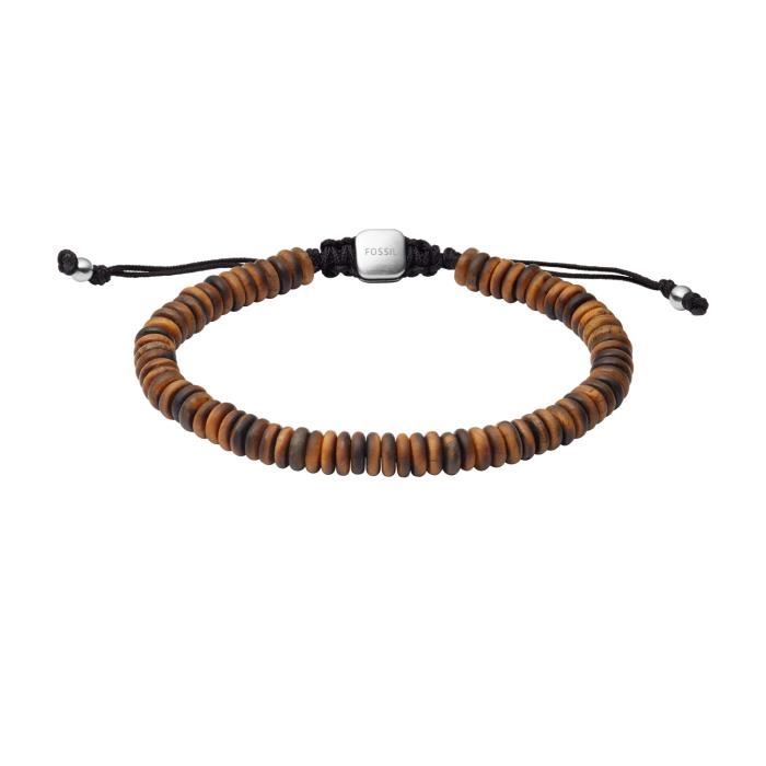 Bracelet homme - FOSSIL - Bracelet Fossil perles disques en oeil de tigre -  Couleur de la matière:Blanc , - Achat/vente montre - Cdiscount