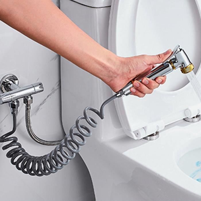Fydun Tube flexible de douche Tuyau de douche flexible à ressort ABS pour la plomberie de l'eau, toilette, bidet, pistolet,