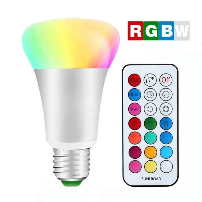 10W Ampoules LED RGBW Changement de Couleur Dimmable LED Bulbs E27