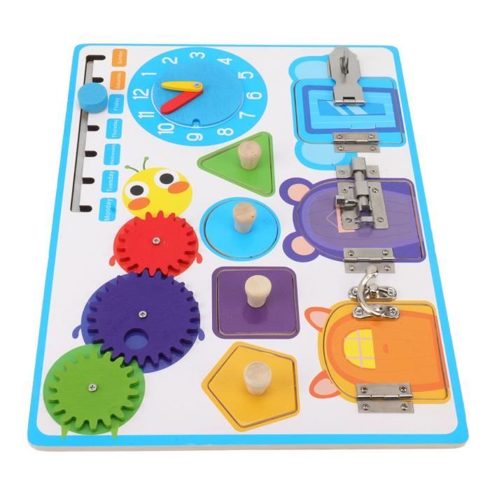 Mineup Montessori Busy Board Bois – 5 Accessoires Sensoriels DIY Éducatifs Pour Enfants