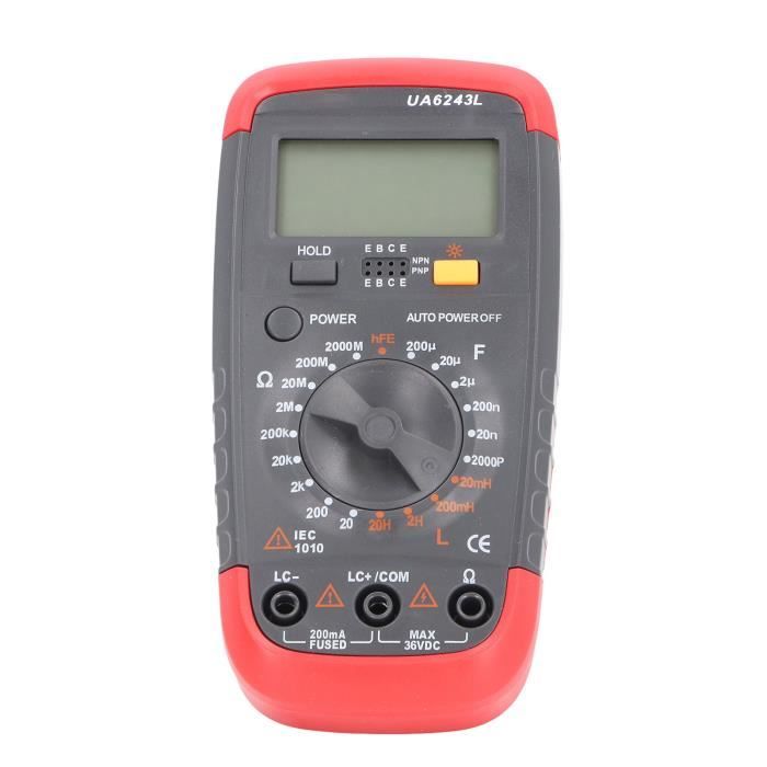 Multimètre Numérique UA6243L 1999 - Testeur Capacité, Résistance, Inductance - Portable Avec Protection