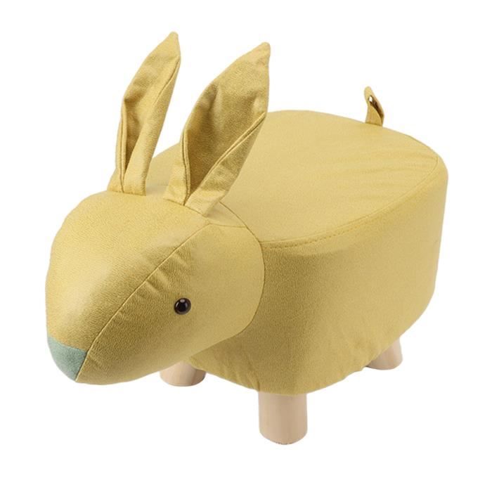 Tixiyu Repose-pieds en forme d'animal, joli tabouret rembourré avec motif de dessin animé, éléphant innovant, pour chambre d'enfant, chambre à coucher, salle de jeux, salon, décoration (orange