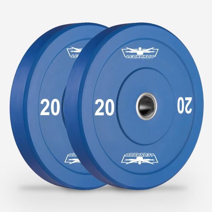 Disque Olympique En Caoutchouc VirtuFit 20 Kg - Pour Haltérophilie Et Fitness - Diamètre 50 Mm