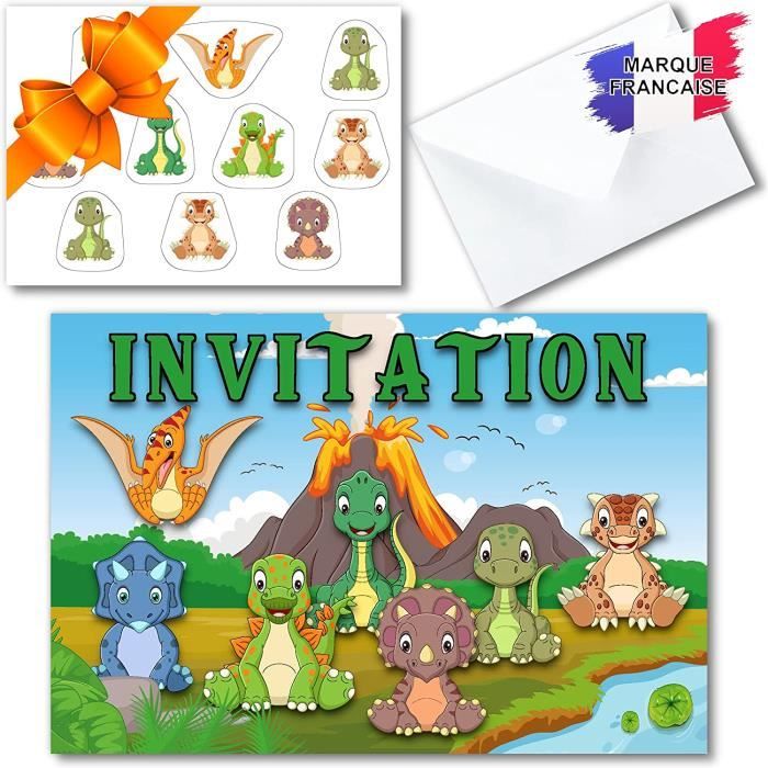 Party Supplie - Limics24 - Créatif Carte Invitation Anniversaire Garçon  Français Sur Thème Dinosaure 10 Invités (10 Cartons - Cdiscount Beaux-Arts  et Loisirs créatifs