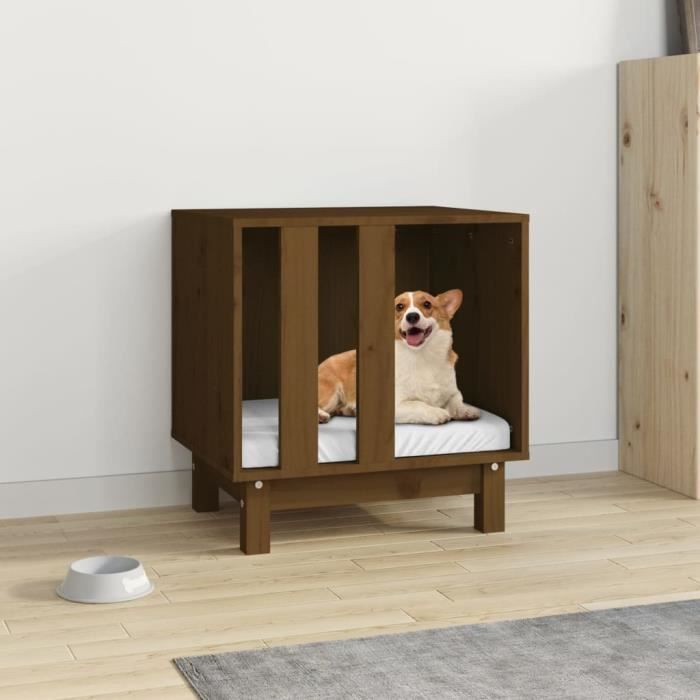 Meilleurs prix pour Niche pour chien - Mothinessto - LY2495 - Bois de pin massif - 50x40x52 cm - Marron miel