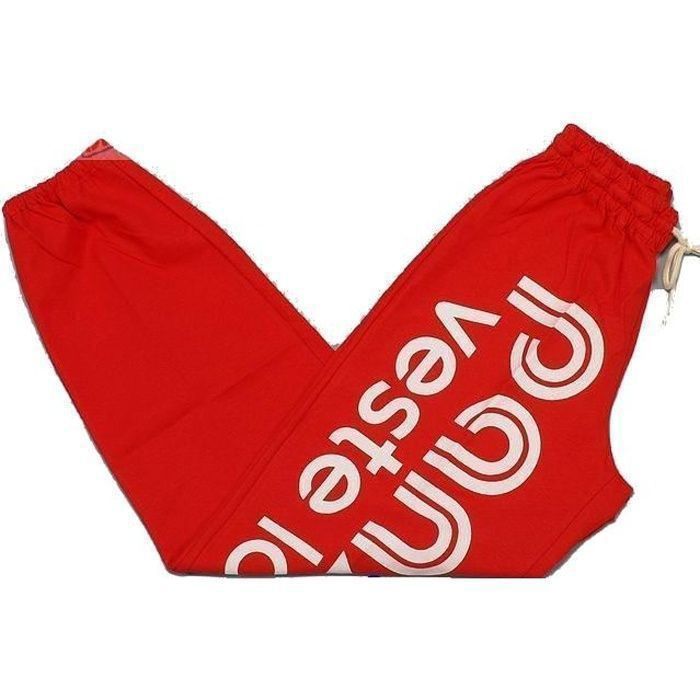 Pantalon de survetement PANZERI Uni h rouge jersey pant
