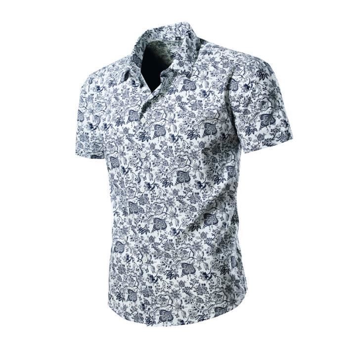 Chemise à Boutons à Manches Courtes Quattro Flex Bleu Marine | Collars & Co.: Polos de créateurs | Vêtements pour hommes