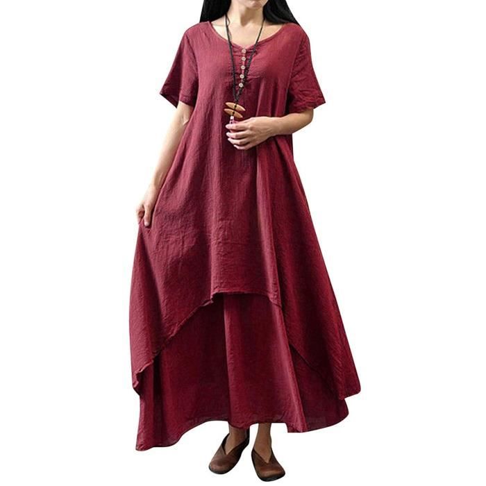 Robe Grande Taille 58/60 Femme - Imprimé Floral Manches Longues | Style Détendu Avec Ourlet Irrégulier