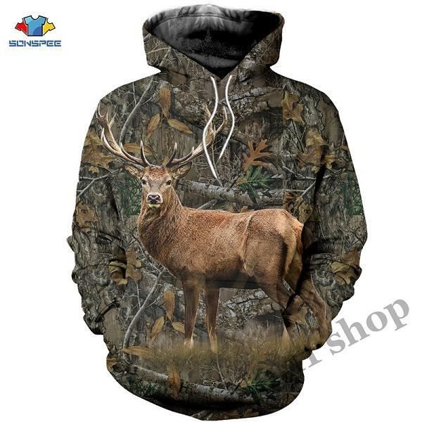 Sweat a sale capuche 3d chasse