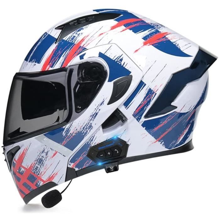 Casque Moto Bluetooth Modulable Avec Double Visière - Confort Et Sécurité Pour Hommes Et Femmes - Certifié DOT/ECE