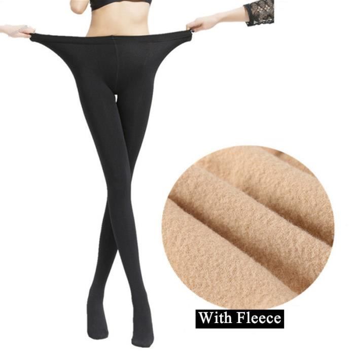 Collant,collants molletonnés taille haute pour femme, extensibles, Slim, épais, chaud,