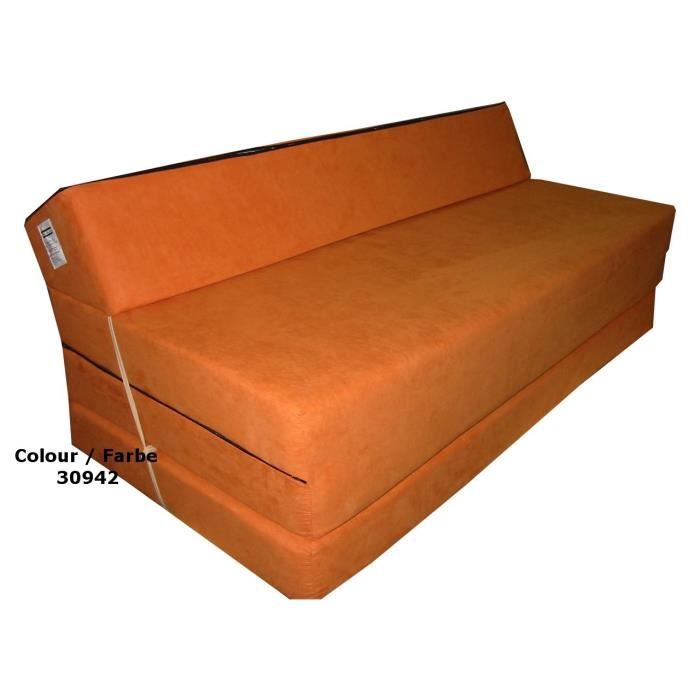 matelas pliant sofa pour adultes et enfants - natalia spzoo - orange - mousse - 2 personnes - ferme