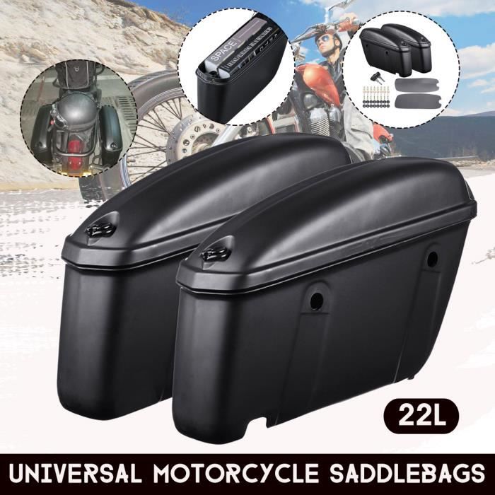 NEUFU Paire Universel Sacoche de Selle Rigide Pour Moto Noir - Cdiscount Auto