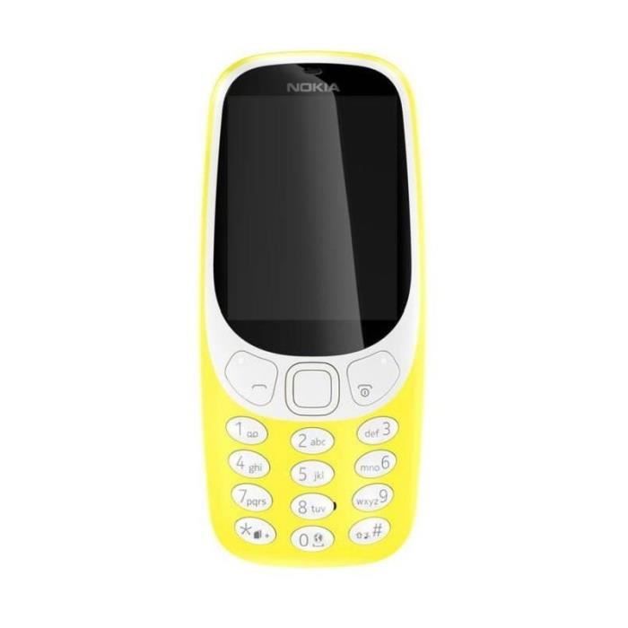 Téléphone portable Nokia 3310 Jaune - GSM - Ecran 2.4' QVGA - Photo 2Mp avec Flash LED - Bluetooth