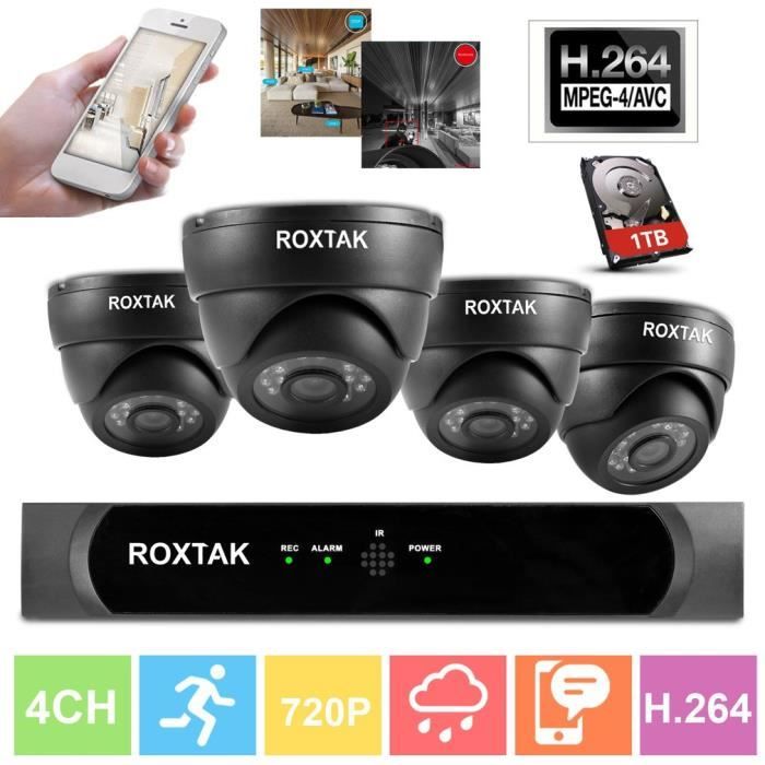 Kit Caméra De Surveillance LESHP HD 720P 4CH – Occasion Testée