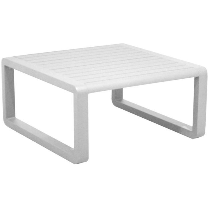 table basse de jardin en aluminium 80x80 cm tonio blanc blanc