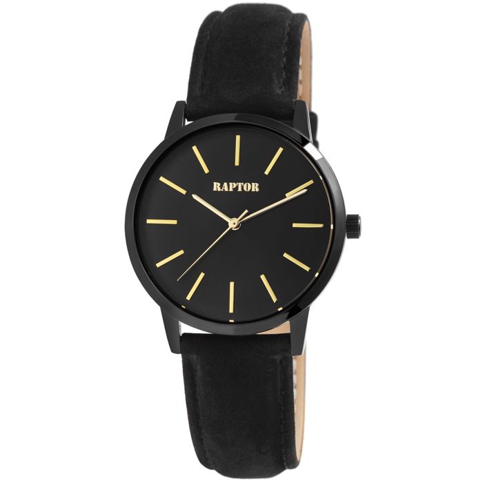 Montre femme - RAPTOR - Sunny - Cuir noir - Boîtier métal 36 mm - Quartz Miyota 2035