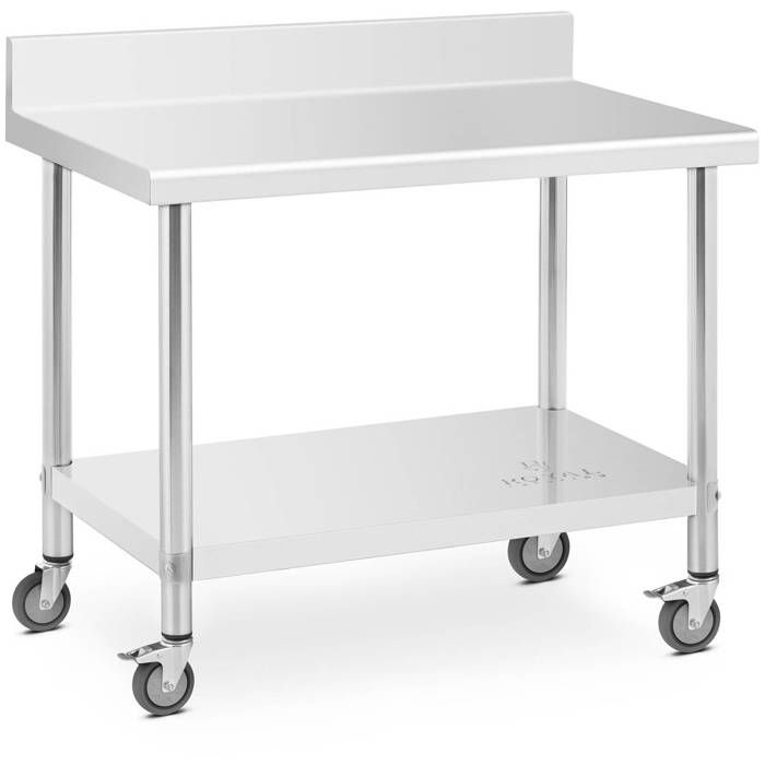 Tavolo In Acciaio Inox Royal Catering - 120x60 Cm, Portata 91 Kg, Nero, Per Cucine Professionali
