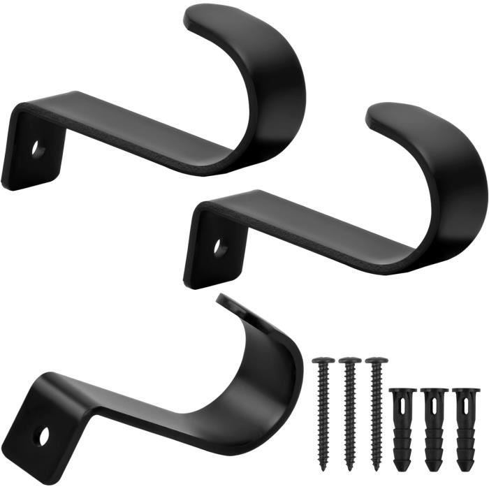 Support de tringle à rideau - FYDUN - Lot de 3 - Fer durable - Installation facile - Charge élevée - Maison